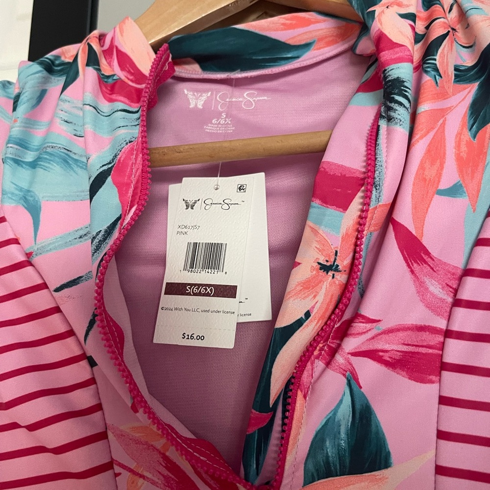 Jessica Simpson Pink and Blue Kids Swim Bikini